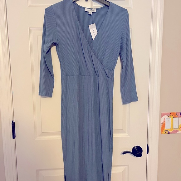 Amour vert dot Paris rib dress in Horizon medium - Picture 3 of 3